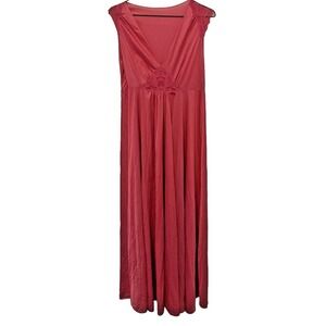 Vintage Van Raalte Silk Nightgown Womens Medium Pink Lace‎ Maxi